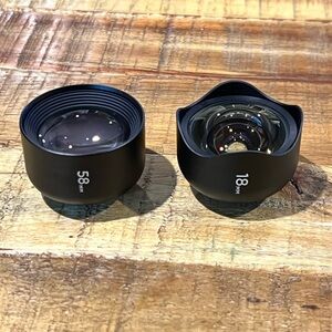 Moment camera phone lens (2) 58mm and 18mm lenses
